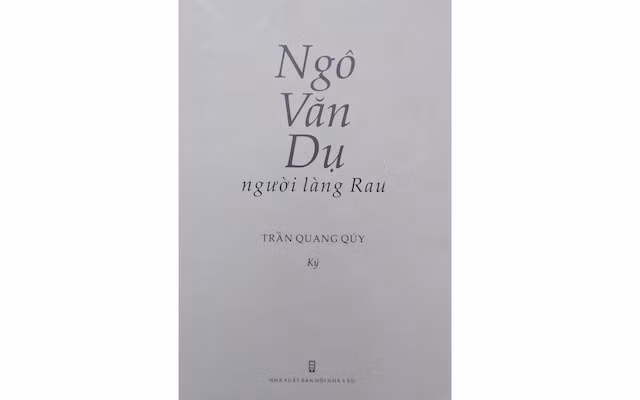 Bìa tập ký "Ngô Văn Dụ, người làng Rau".