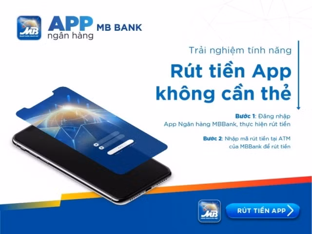 Rút tiền không cần thẻ với App Ngân hàng MBBank