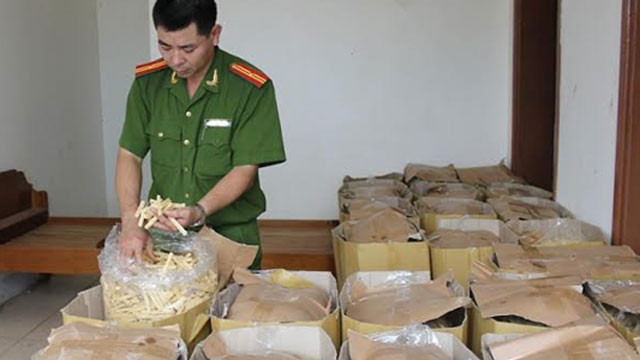 Số bim bim bị Công an huyện Cam Lộ (Quảng Trị) phát hiện và thu giữ.