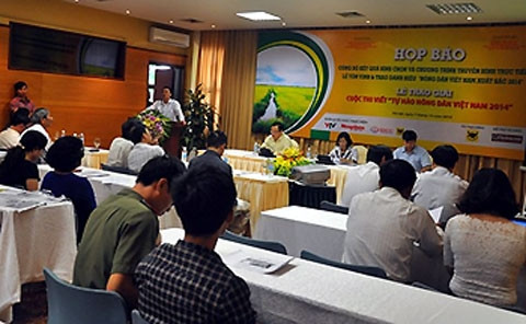 Họp báo công bố kết quả bình chọn và lễ trao danh hiệu “Nông dân Việt Nam xuất sắc năm 2014”.