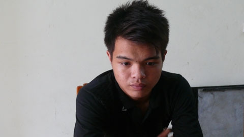 Đối tượng Ninh Trung Tú tại cơ quan công an.