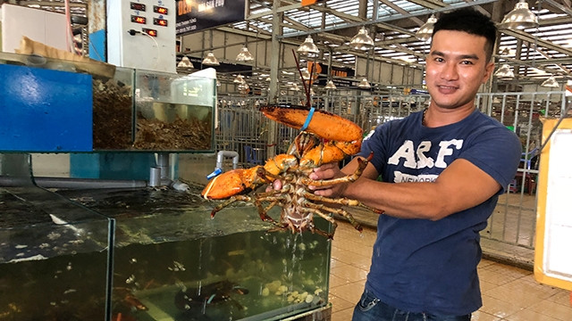 Chợ đêm Bình Điền thu hút khách sành ăn từ khắp Sài thành về mua thủy hải sản.