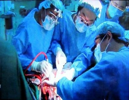 Thực hiện phẫu thuật ghép gan.