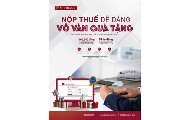 Tặng 100 nghìn đồng cho 10 nghìn khách hàng nộp thuế qua Agribank