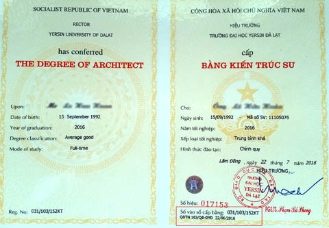 Văn bằng vừa được cấp mới.