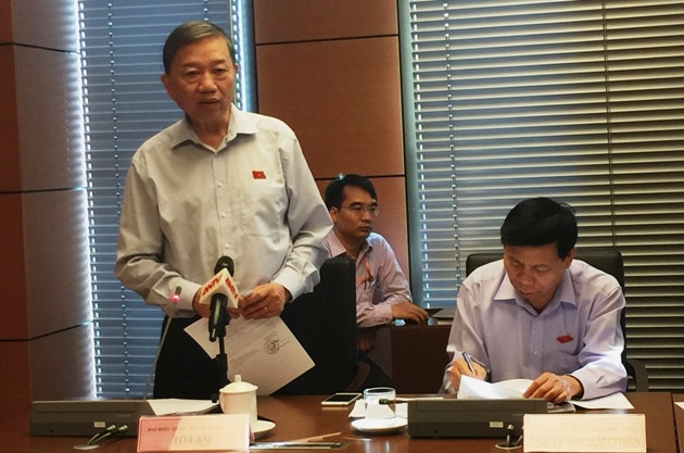 Bộ trưởng Công an Tô Lâm phát biểu chiều 13-11.