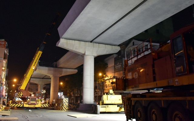 Với chiều dài khoảng 8,5km đi trên cao, Dự án đường sắt đô thị Nhổn - Ga Hà Nội có 572 tuyến dầm cần lắp đặt.