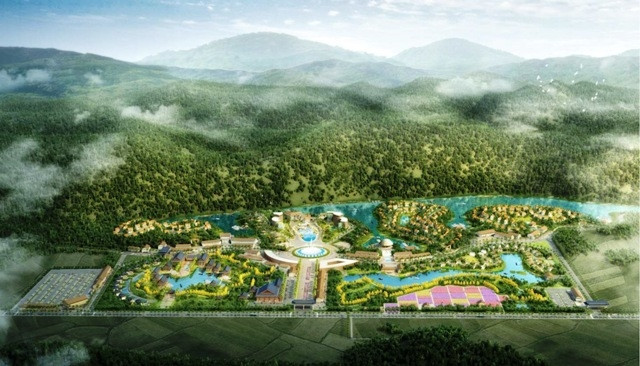 Phối cảnh Dự án Khu du lịch văn hóa và nghỉ dưỡng Lạc Thủy tại xã Phú Lão, huyện Lạc Thủy, tỉnh Hòa Bình.