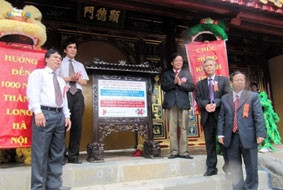 Lãnh đạo tỉnh tại lễ khánh thành và <BR>ghi nhớ nhà tài trợ công trình