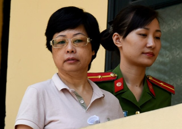 Bị cáo Châu Thị Thu Nga tại Tòa án nhân dân TP Hà Nội.
