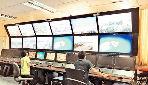 Hệ thống camera quan sát tại kênh VOV Giao thông Quốc gia. Ảnh | HẠNH NGUYỄN