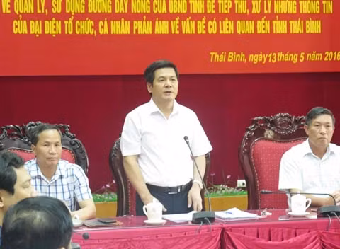 Chủ tịch UBND tỉnh Thái Bình Nguyễn Hồng Diên công bố đường dây nóng để nắm bắt những vấn đề liên quan đến địa phương.