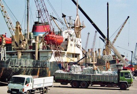 Thanh tra, kiểm tra đã phát hiện nhiều vụ gian lận thương mại, góp phần truy thu thuế hàng chục tỷ đồng cho Nhà nước. Trong ảnh: Bốc xếp hàng xuất khẩu tại cảng Cát Lái.   Ảnh: THANH BÌNH