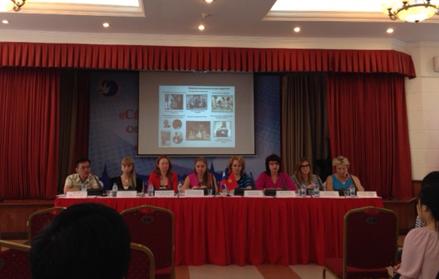 Đại diện các trường ĐH của Nga trong buổi giới thiệu.