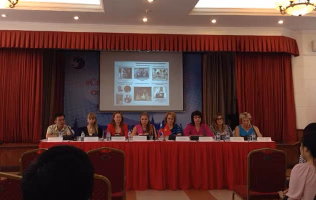 Đại diện các trường ĐH của Nga trong buổi giới thiệu.