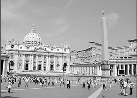 Quảng trường và Nhà thờ Thánh Phê-rô ở Va-ti-căng.