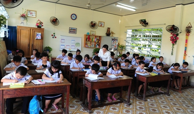 Một buổi học tại Trường tiểu học Võ Thị Sáu (quận Hải Châu, TP Đà Nẵng) - trường đạt chuẩn quốc gia.