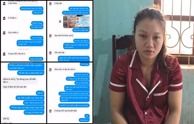 Đối tượng cùng những tin nhắn thực hiện hành vi lừa đảo.