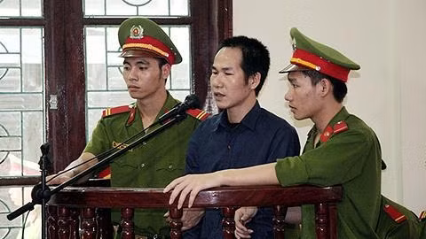 Bị cáo Lê Thanh Đại trước vành móng ngựa.