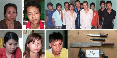 Những kẻ đi lắc cùng dao súng mang theo.
(Ảnh : Cand)