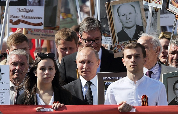 Tổng thống Putin tham gia cuộc diễu hành "Binh đoàn Bất tử" ở Moscow