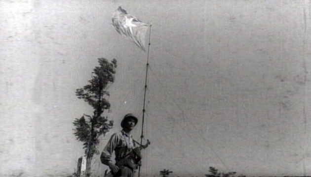 Chiến sĩ bảo vệ cờ.