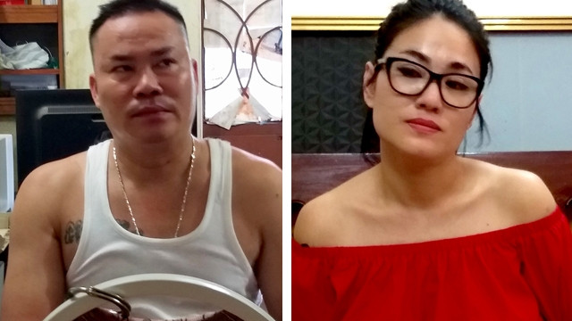 Kiên và Trang bị bắt giữ tại Cơ quan Công an.