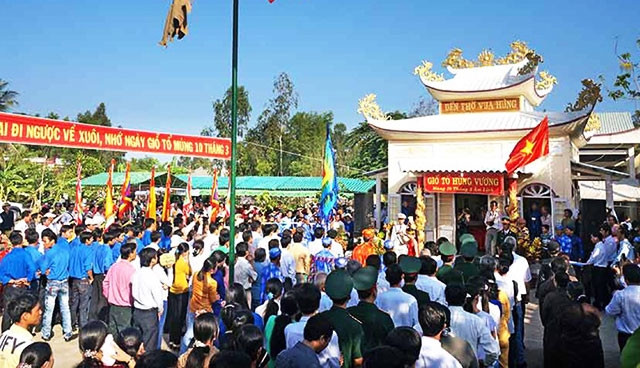 Lễ Giỗ Tổ Hùng Vương tại huyện Thới Bình (Cà Mau). Ảnh: NHẬT TRUNG