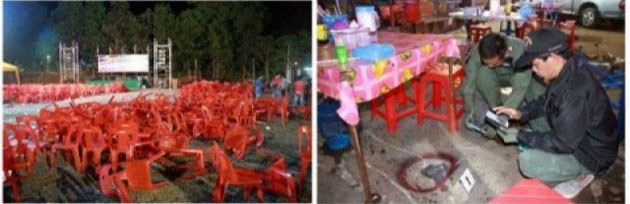 Hiện trường vụ bạo lực. (Ảnh: MCOT)