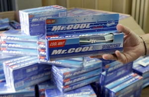 Mr.Cool - một trong 14 nhãn hiệu
kem đánh răng nằm trong danh sách
khuyến cáo của Mỹ.