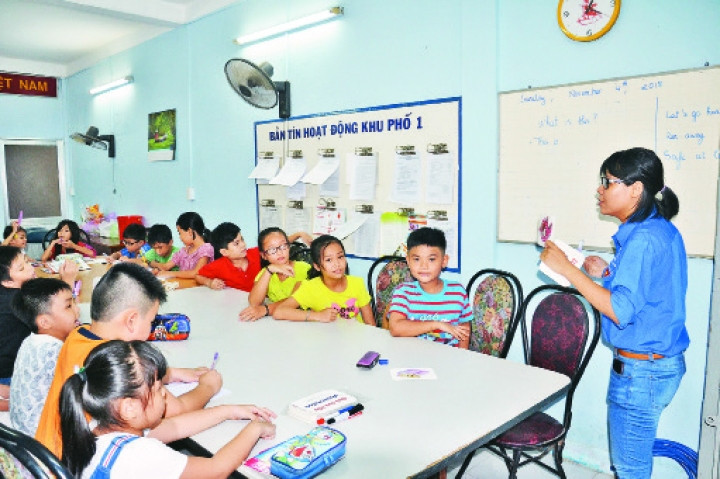 Lớp học 3T ở khu phố 1, phường 6, quận 4.