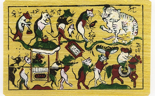 Tranh dân gian Đông Hồ “Đám cưới chuột”.