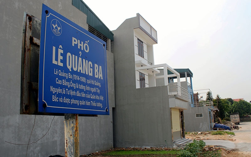 Biển tên phố Lê Quảng Ba gây hiểu nhầm ở thành phố Vĩnh Yên (Vĩnh Phúc).