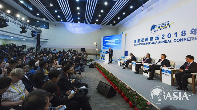 Một phiên họp trong khuôn khổ Diễn đàn châu Á Bác Ngao 2018. Ảnh: BOAO FORUM