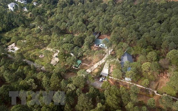 Công trình sai phạm tại xã Minh Phú, huyện Sóc Sơn (Ảnh: TTXVN).