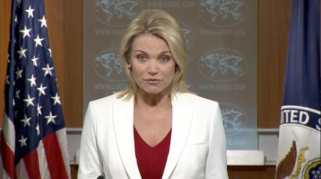 Người phát ngôn Bộ Ngoai giao Mỹ Heather Nauert. (Ảnh: Washington Post)