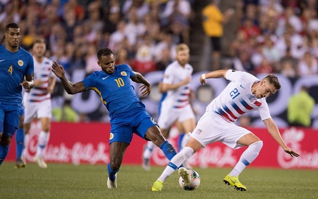 Bacuna (số 10) và các đồng đội để thua đáng tiếc với tỷ số tối thiểu trước nhà đương kim vô địch. (Ảnh: Gold Cup 2019)