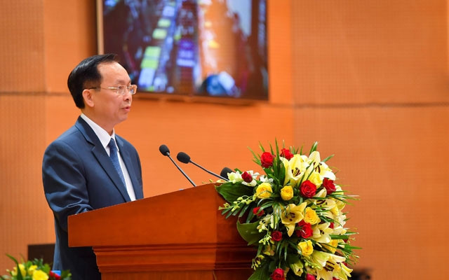 Phó Thống đốc NHNN Đào Minh Tú phát biểu chỉ đạo tại hội nghị.