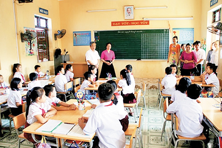 Một tiết học của học sinh Trường tiểu học Phục Lễ (Thủy Nguyên, Hải Phòng).