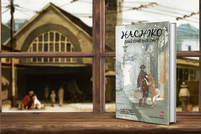 Bìa cuốn sách “Hachiko - Chú chó đợi chờ”. (Ảnh: NXB Kim Đồng)