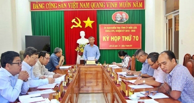 Một kỳ họp của Ủy ban Kiểm tra Tỉnh ủy Đác Lắc.