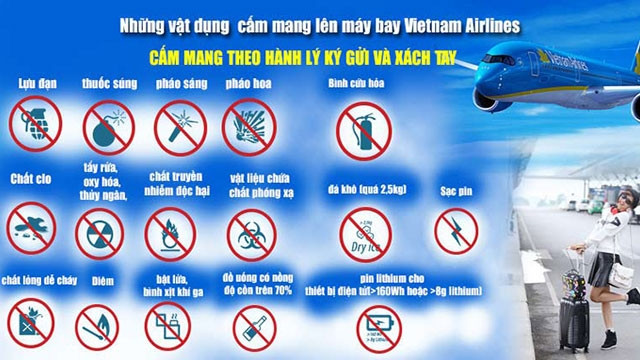 Pin nào bị cấm mang lên máy bay?