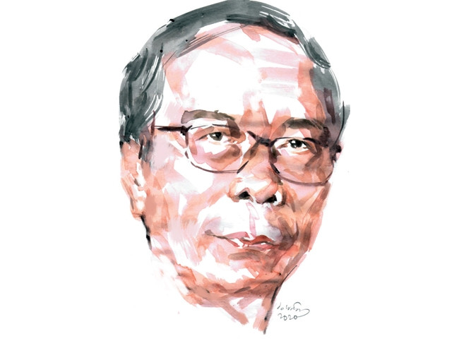 Ký họa chân dung nhà văn Đức Ban của họa sĩ Đỗ Hoàng Tường.