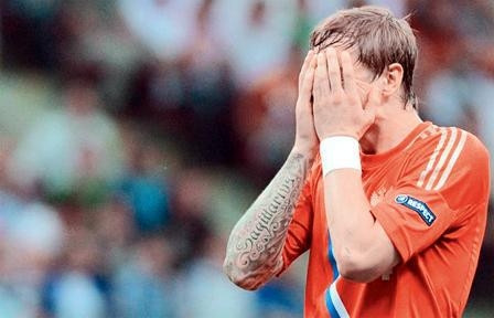 Ðội tuyển Nga - Những trái tim "mềm yếu". Ảnh: AP