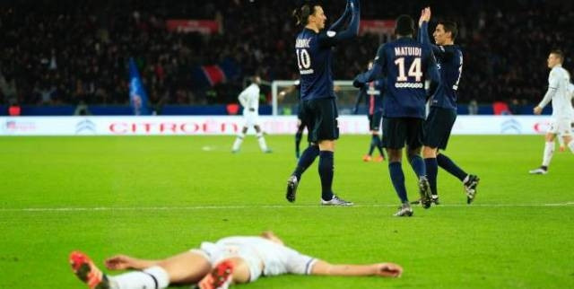 Các cầu thủ PSG ăn mừng chiến thắng trước Angers ngày 23-1-2016. (Ảnh: equipe)