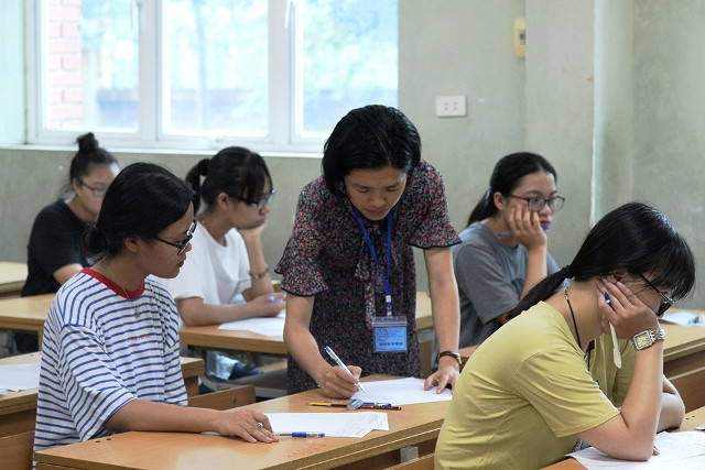 Thí sinh trong phòng thi Kỳ thi THPT quốc gia 2018 (Ảnh: THỦY NGUYÊN)