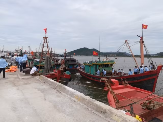 Tàu chở hàng chục người tự do vào cảng Cửa Lò.