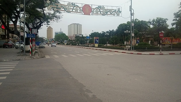 TP Thái Nguyên vắng người qua lại trong những ngày cao điểm phòng, chống dịch Covid-19.