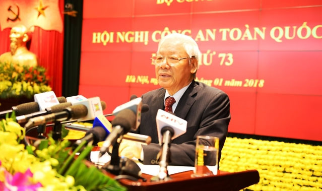 Tổng Bí thư Nguyễn Phú Trọng phát biểu tại Hội nghị Công an toàn quốc lần thứ 73.