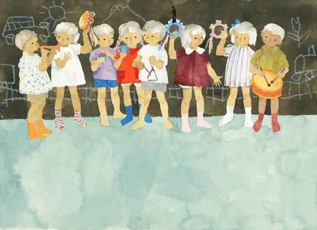 “Những đứa trẻ chơi nhạc cụ”. (Iwasaki Chihiro - 1957)